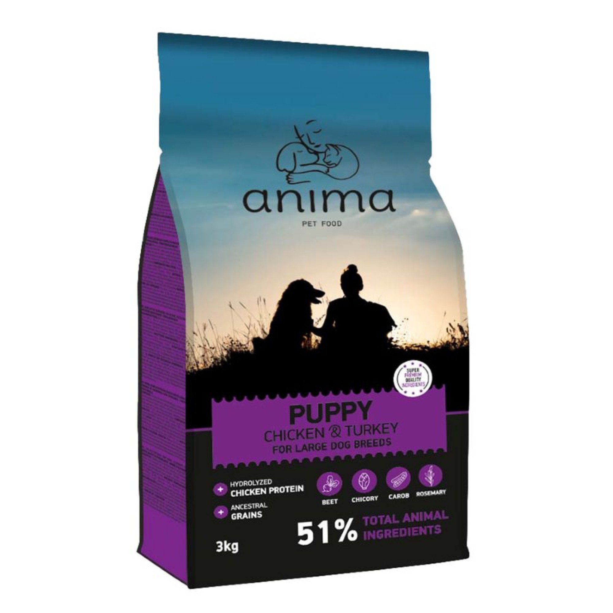 ANIMA PUPPY DOG LARGE BREEDS CHICKEN AND TURKEY 3kg