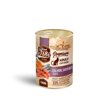 FISI ADULT CAT WET FOOD ΣΟΛΟΜΟΣ ΣΑΡΔΕΛΑ ΚΑΙ ΚΑΡΟΤΟ ΣΕ ΣΑΛΤΣΑ 400gr FISI ADULT CAT WET FOOD ΣΟΛΟΜΟΣ ΣΑΡΔΕΛΑ ΚΑΙ ΚΑΡΟΤΟ ΣΕ ΣΑΛΤΣΑ 400gr