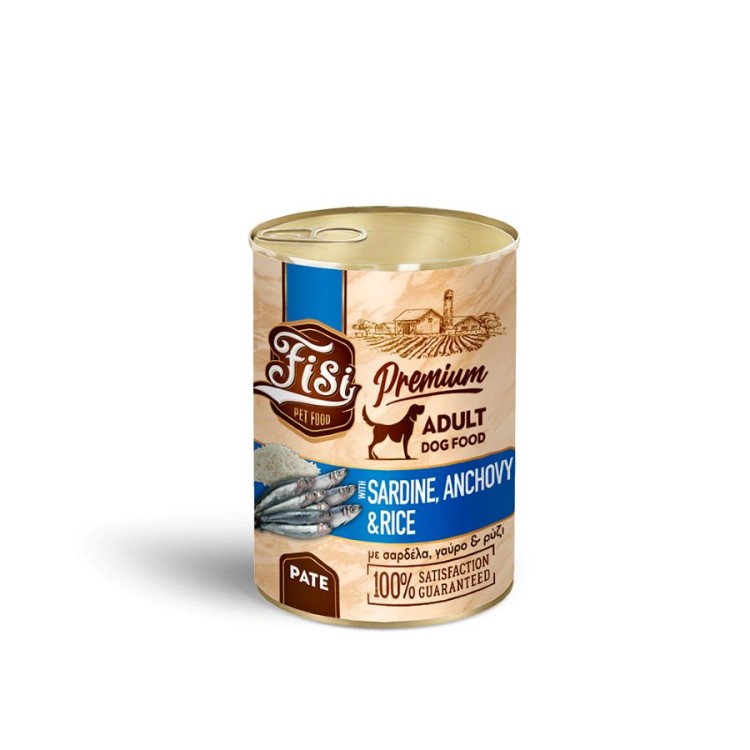 FISI ADULT DOG WET FOOD ΣΑΡΔΕΛΑ ΓΑΥΡΟΣ ΚΑΙ ΡΥΖΙ ΠΑΤΕ 400gr FISI ADULT DOG WET FOOD ΣΑΡΔΕΛΑ ΓΑΥΡΟΣ ΚΑΙ ΡΥΖΙ ΠΑΤΕ 400gr
