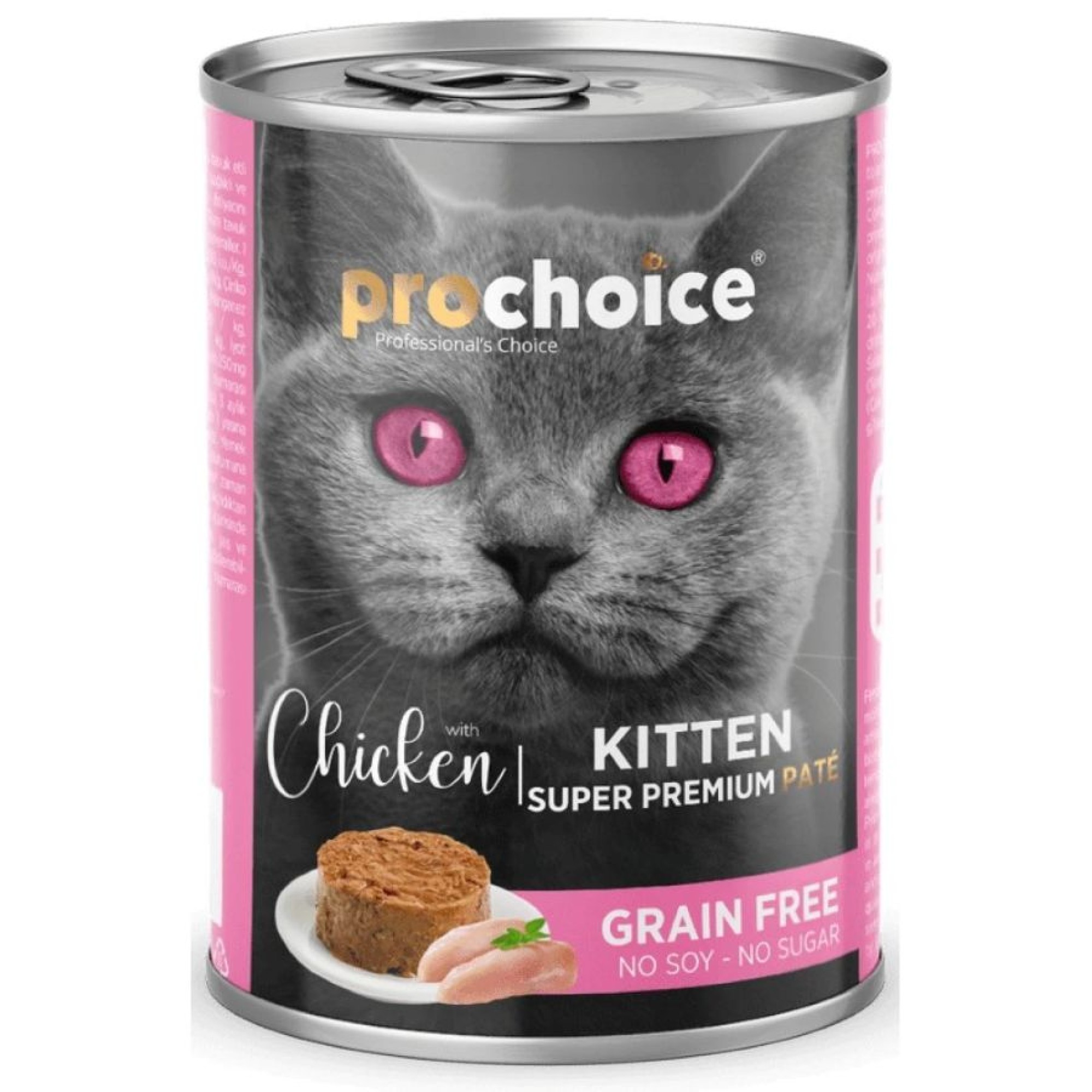 PROCHOICE SUPER PREMIUM GRAIN FREE KITTEN CAT WET FOOD PATE ΚΟΤΟΠΟΥΛΟ 400GR