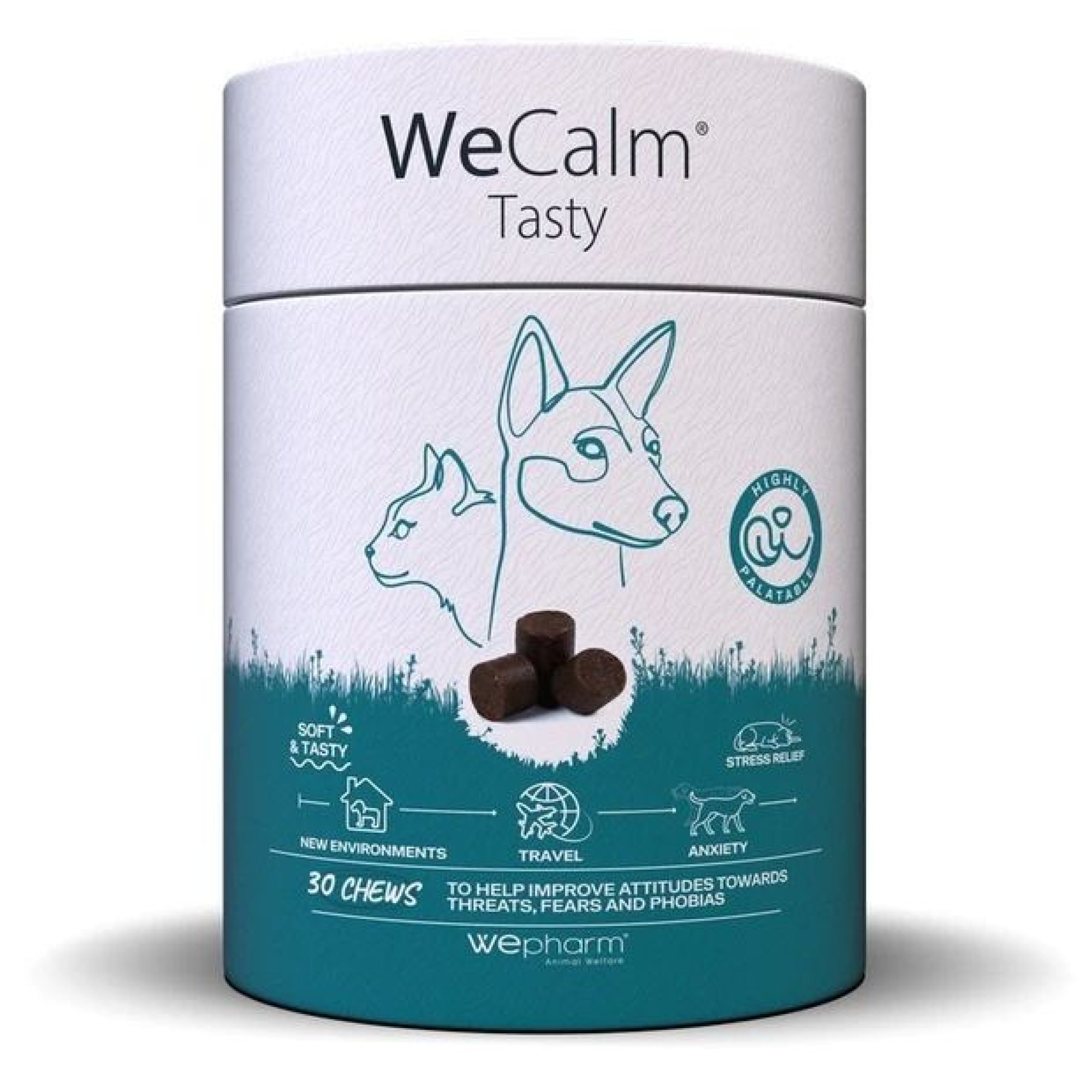 WEPHARM WECALM ΣΥΜΠΛΗΡΩΜΑ ΔΙΑΤΡΟΦΗΣ ΓΙΑ ΤΟ ΣΤΡΕΣ ΓΙΑ ΣΚΥΛΟ ΚΑΙ ΓΑΤΑ 30CHEWS