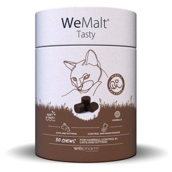 WEPHARM WEMALT TASTY ΣΥΜΠΛΗΡΩΜΑ ΔΙΑΤΡΟΦΗΣ ΓΑΤΑΣ ΓΙΑ ΤΡΙΧΟΜΠΑΛΕΣ 30 CHEWS