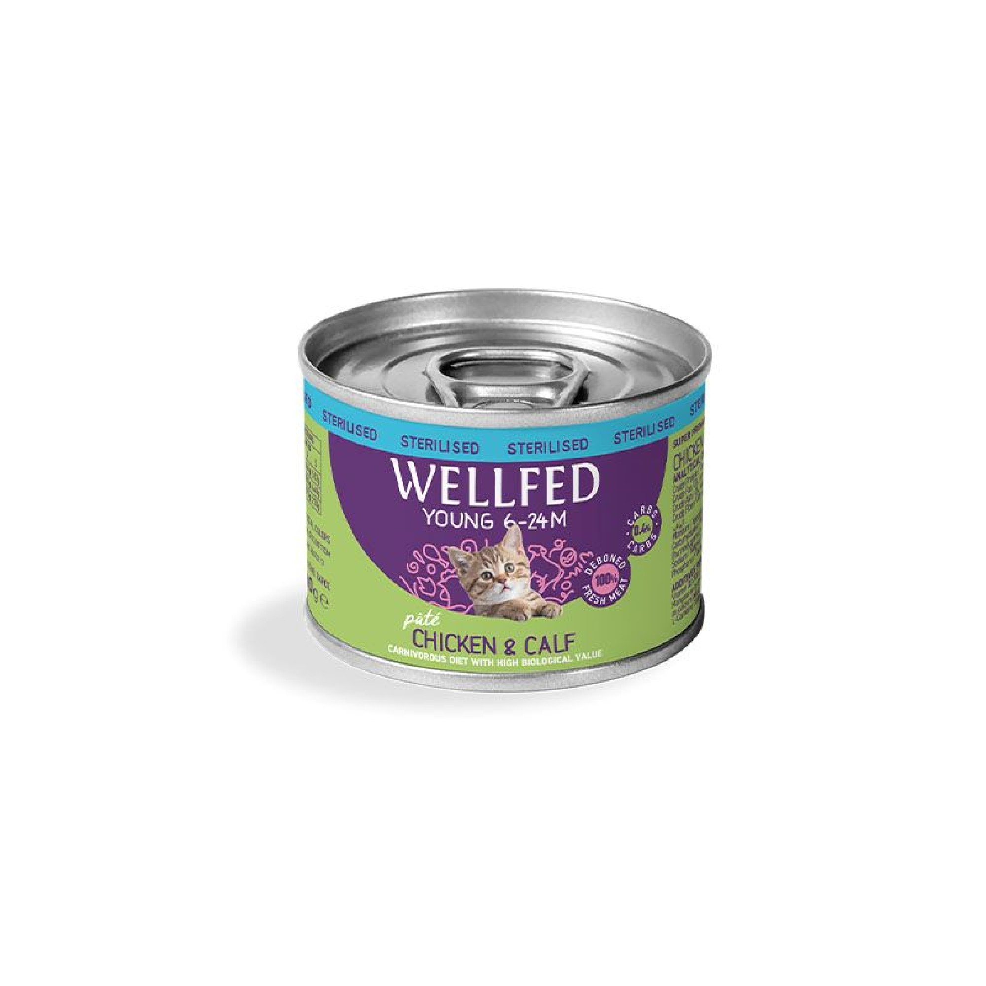 WELLFED STERILISED YOUNG CAT ΠΑΤΕ ΚΟΤΟΠΟΥΛΟ ΚΑΙ ΜΟΣΧΑΡΙ 200gr