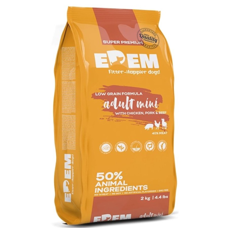 EDEM ADULT MINI DOG ΚΟΤΟΠΟΥΛΟ ΧΟΙΡΙΝΟ ΚΑΙ ΒΟΔΙΝΟ 2kg ΚΑΙ 500gr ΔΩΡΟ