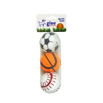 GLEE SPORTS BALLS ΠΑΙΧΝΙΔΙ ΣΚΥΛΟΥ 6cm 3pcs GLEE SPORTS BALLS ΠΑΙΧΝΙΔΙ ΣΚΥΛΟΥ 6cm 3pcs