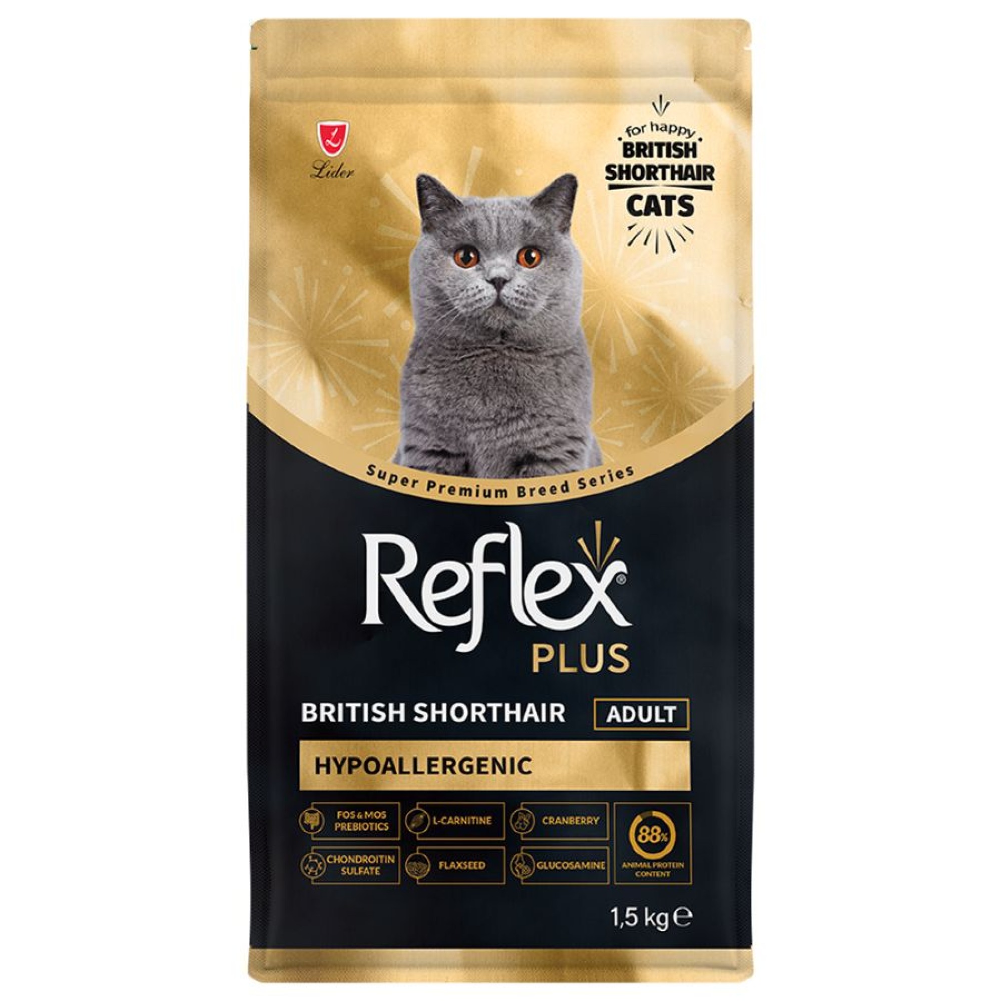 REFLEX PLUS BRITISH SHORTHAIR ADULT CAT HYPOALLERGENIC 1.5kg