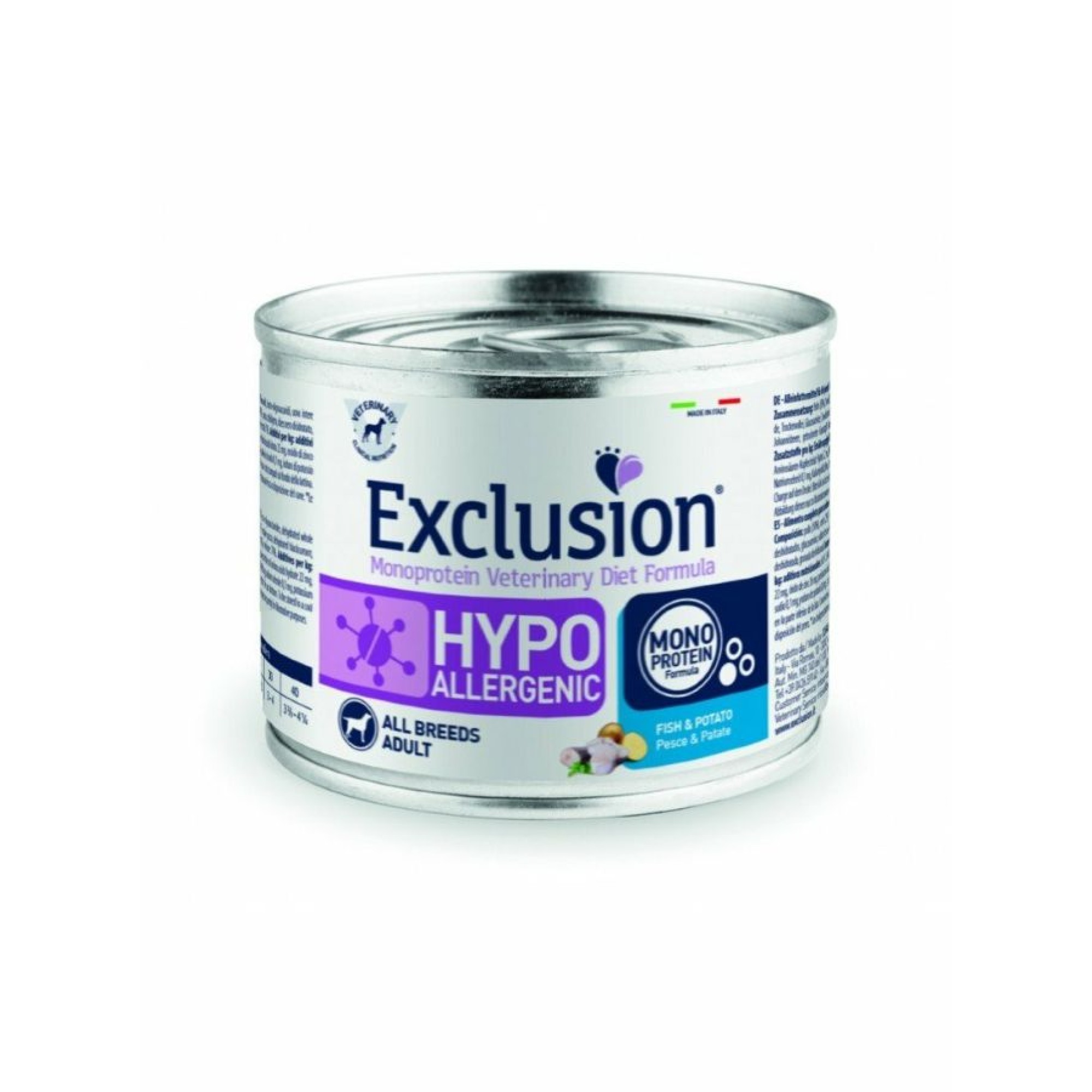 EXCLUSION VETERINARY DIET HYPOALLERGENIC FISH AND POTATO ADULT DOG ALL BREEDS 200gr