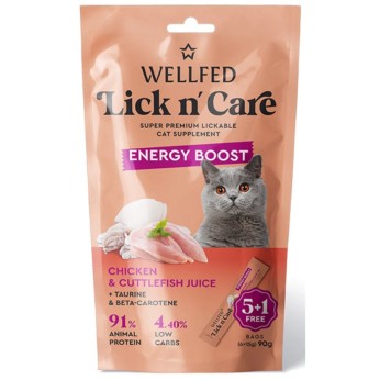 WELLFED LICK N CARE ENERGY BOOST ΚΡΕΜΩΔΗΣ ΛΙΧΟΥΔΙΑ ΓΑΤΑΣ ΜΕ ΚΟΤΟΠΟΥΛΟ ΚΑΙ ΜΕΛΑΝΙ ΣΟΥΠΙΑΣ 6pcsx15gr WELLFED LICK N CARE ENERGY BOOST ΚΡΕΜΩΔΗΣ ΛΙΧΟΥΔΙΑ ΓΑΤΑΣ ΜΕ ΚΟΤΟΠΟΥΛΟ ΚΑΙ ΜΕΛΑΝΙ ΣΟΥΠΙΑΣ 6pcsx15gr