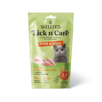 WELLFED LICK N CARE BONE AND JOINT ΚΡΕΜΩΔΗΣ ΛΙΧΟΥΔΙΑ ΜΕ ΚΟΤΟΠΟΥΛΟ ΚΑΙ ΥΑΛΟΥΡΟΝΙΚΟ ΟΞΥ 6pcsx15gr WELLFED LICK N CARE BONE AND JOINT ΚΡΕΜΩΔΗΣ ΛΙΧΟΥΔΙΑ ΜΕ ΚΟΤΟΠΟΥΛΟ ΚΑΙ ΥΑΛΟΥΡΟΝΙΚΟ ΟΞΥ 6pcsx15gr