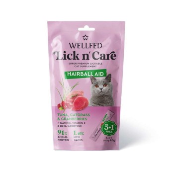 WELLFED LICK N CARE HAIRBALL AID ΚΡΕΜΩΔΗΣ ΛΙΧΟΥΔΙΑ ΓΑΤΑΣ ΜΕ ΤΟΝΟ ΓΑΤΟΧΟΡΤΟ ΚΑΙ CRANBERRIES 6pcsx15gr WELLFED LICK N CARE HAIRBALL AID ΚΡΕΜΩΔΗΣ ΛΙΧΟΥΔΙΑ ΓΑΤΑΣ ΜΕ ΤΟΝΟ ΓΑΤΟΧΟΡΤΟ ΚΑΙ CRANBERRIES 6pcsx15gr