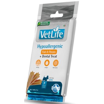 VET LIFE DENTAL TREAT HYPOALLERGENIC ADULT MINI DOG ΨΑΡΙ ΚΑΙ ΠΑΤΑΤΑ 7 STICKS  60gr