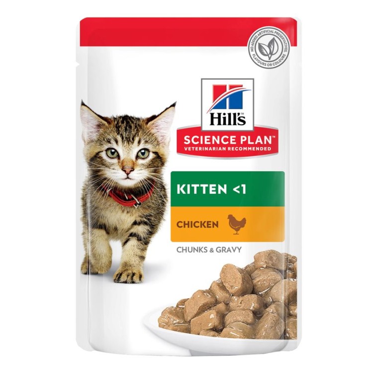 HILL'S SCIENCE PLAN KITTEN CAT CHICKEN CHUNKS IN GRAVY POUCH 85GR HILL'S SCIENCE PLAN KITTEN CAT CHICKEN CHUNKS IN GRAVY POUCH 85GR