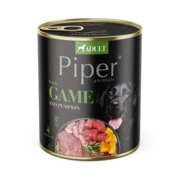 PIPER ADULT DOG WET FOOD ΚΥΝΗΓΙ ΚΑΙ ΚΟΛΟΚΥΘΑ 800gr