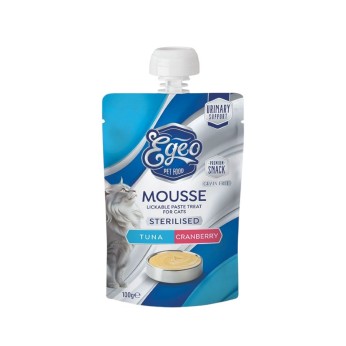 EGEO STERILISED ADULT CAT MOUSSE ΤΟΝΟΣ ΚΑΙ CRANBERRY 100gr EGEO STERILISED ADULT CAT MOUSSE ΤΟΝΟΣ ΚΑΙ CRANBERRY 100gr
