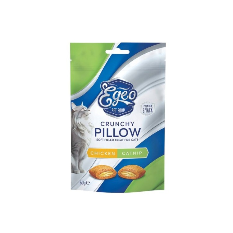 EGEO CRUNCHY PILLOW ADULT CAT ΚΟΤΟΠΟΥΛΟ ΚΑΙ CATNIP 60gr