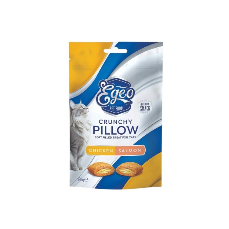 EGEO ADULT CAT CRUNCHY PILLOW ΚΟΤΟΠΟΥΛΟ ΚΑΙ ΣΟΛΟΜΟΣ 60gr