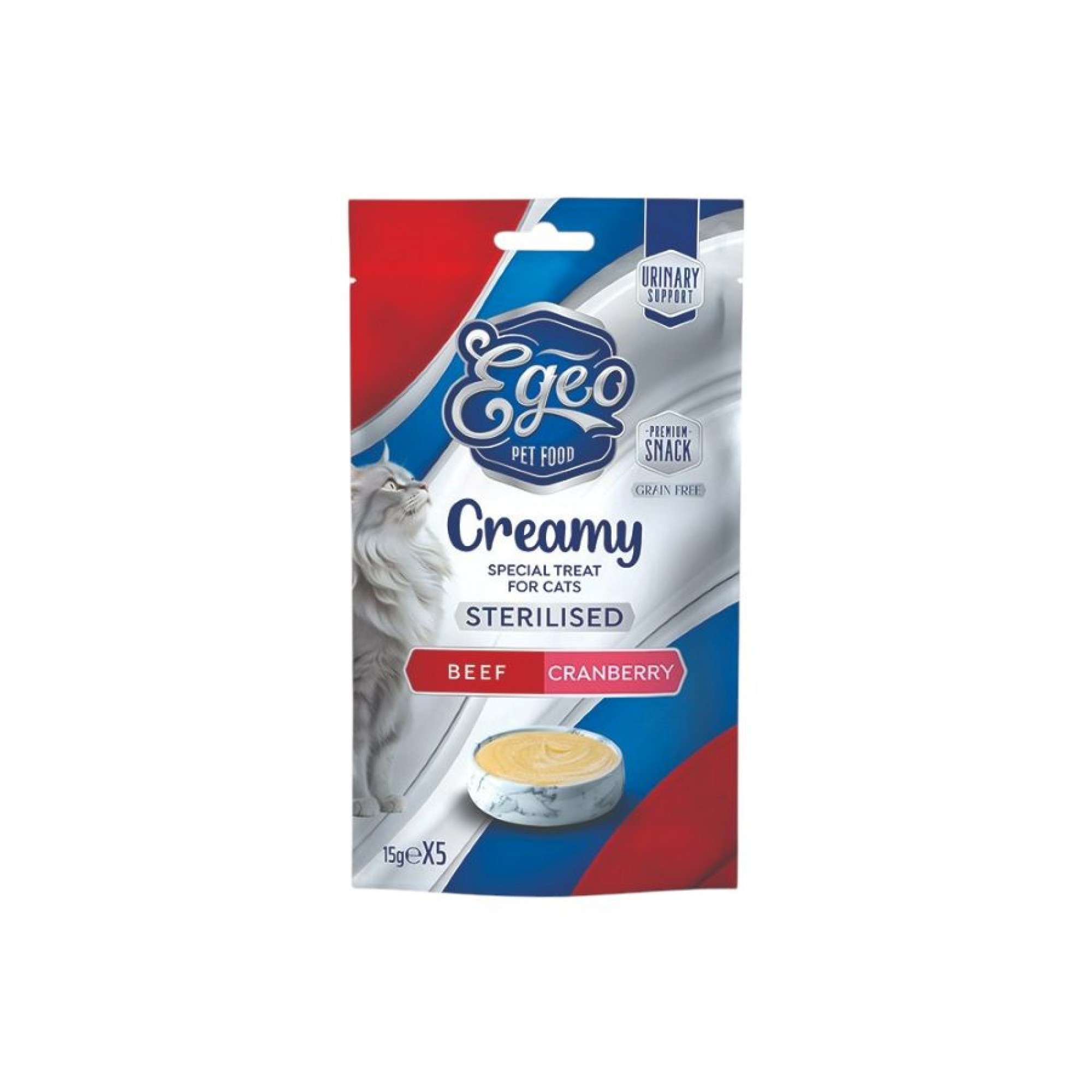 EGEO STERILISED ADULT CAT CREAMY ΒΟΔΙΝΟ ΚΑΙ CRANBERRY 75gr