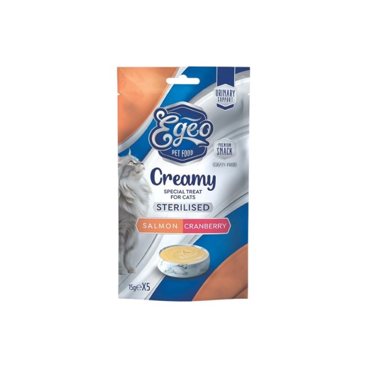 EGEO STERILISED ADULT CAT CREAMY ΣΟΛΟΜΟΣ ΚΑΙ CRANBERRY 75gr EGEO STERILISED ADULT CAT CREAMY ΣΟΛΟΜΟΣ ΚΑΙ CRANBERRY 75gr