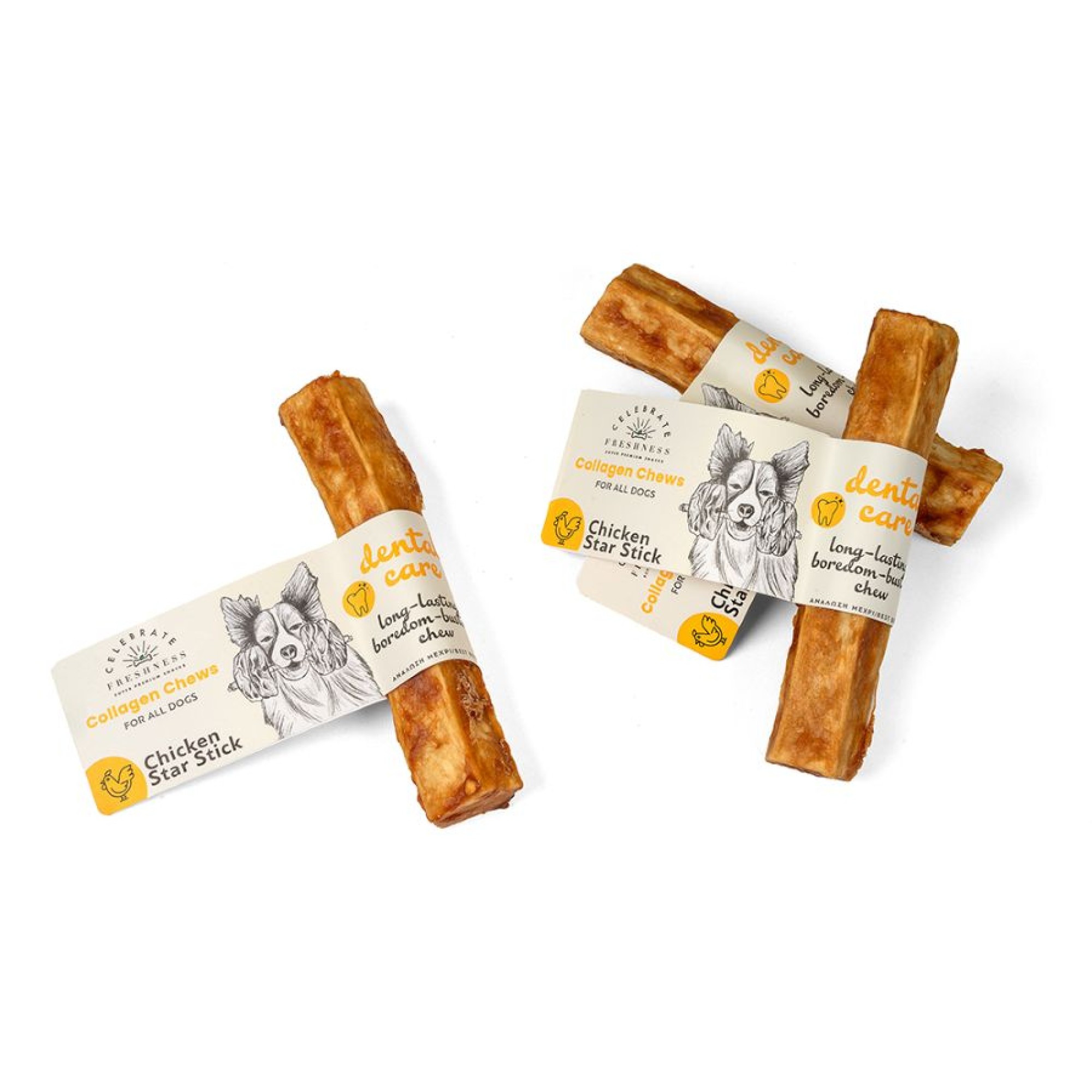 CELEBRATE FRESHNESS COLLAGEN DENTAL CHICKEN STAR STICK 1x12.5cm
