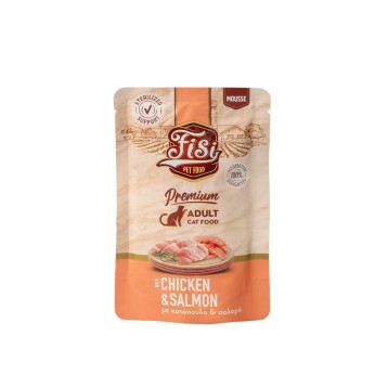 FISI PURE MEAT ADULT CAT WET FOOD MOUSSE ΚΟΤΟΠΟΥΛΟ ΚΑΙ ΣΟΛΟΜΟΣ 80gr FISI PURE MEAT ADULT CAT WET FOOD MOUSSE ΚΟΤΟΠΟΥΛΟ ΚΑΙ ΣΟΛΟΜΟΣ 80gr
