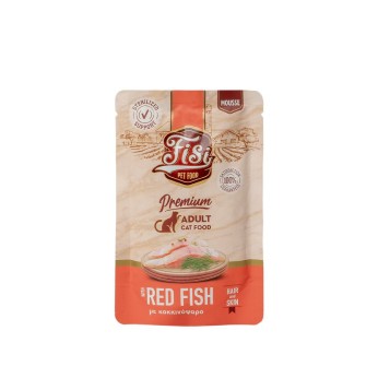 FISI PURE MEAT ADULT CAT WET FOOD HAIR SKIN MOUSSE ΚΟΚΚΙΝΟΨΑΡΟ 80gr FISI PURE MEAT ADULT CAT WET FOOD HAIR SKIN MOUSSE ΚΟΚΚΙΝΟΨΑΡΟ 80gr