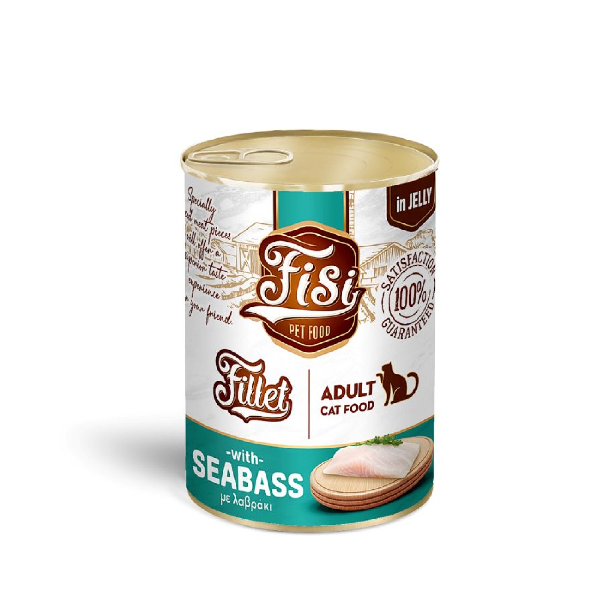 FISI ADULT CAT WET FOOD ΦΙΛΕΤΟ ΛΑΥΡΑΚΙ ΣΕ ΖΕΛΕ 400gr