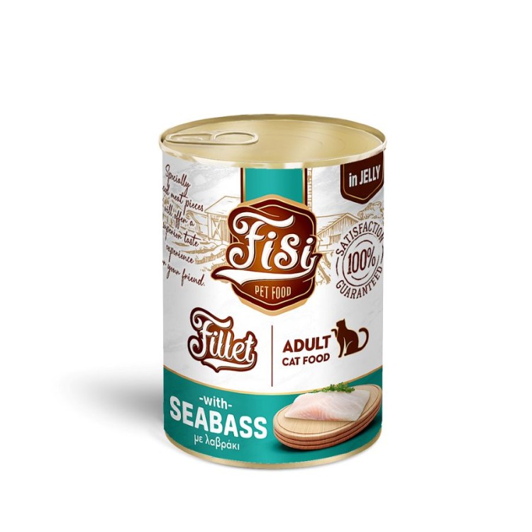 FISI ADULT CAT WET FOOD ΦΙΛΕΤΟ ΛΑΥΡΑΚΙ ΣΕ ΖΕΛΕ 400gr
