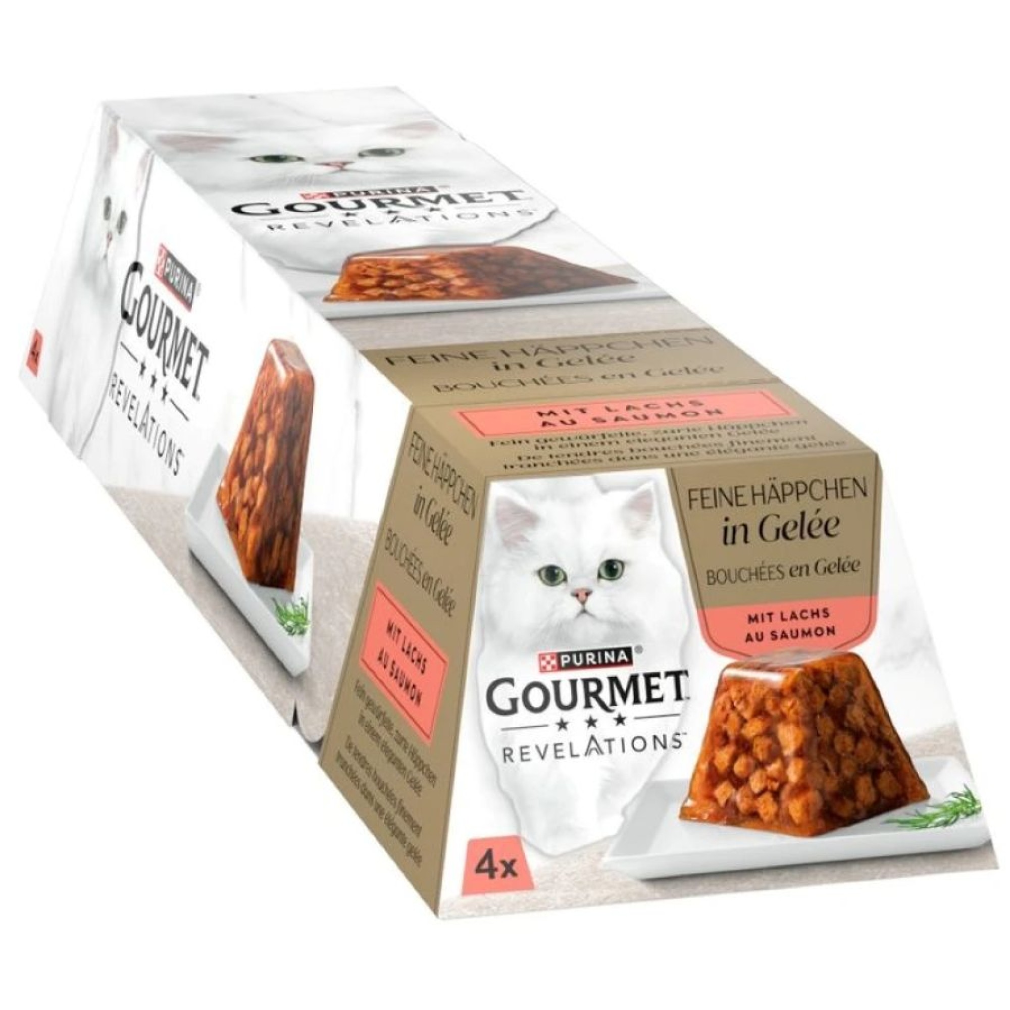PURINA GOURMET REVELATIONS FINE CUTS ADULT CATS ΚΟΜΜΑΤΑΚΙΑ ΣΟΛΟΜΟΥ ΣΕ ΖΕΛΕ 4x57gr