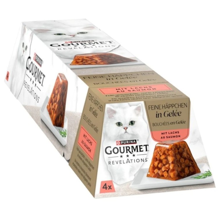 PURINA GOURMET REVELATIONS FINE CUTS ADULT CATS ΚΟΜΜΑΤΑΚΙΑ ΣΟΛΟΜΟΥ ΣΕ ΖΕΛΕ 4x57gr