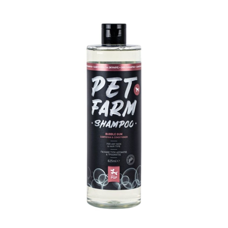 PQP PET FARM DOG SHAMPOO AND CONDITIONER BUBBLE GUM 625ml