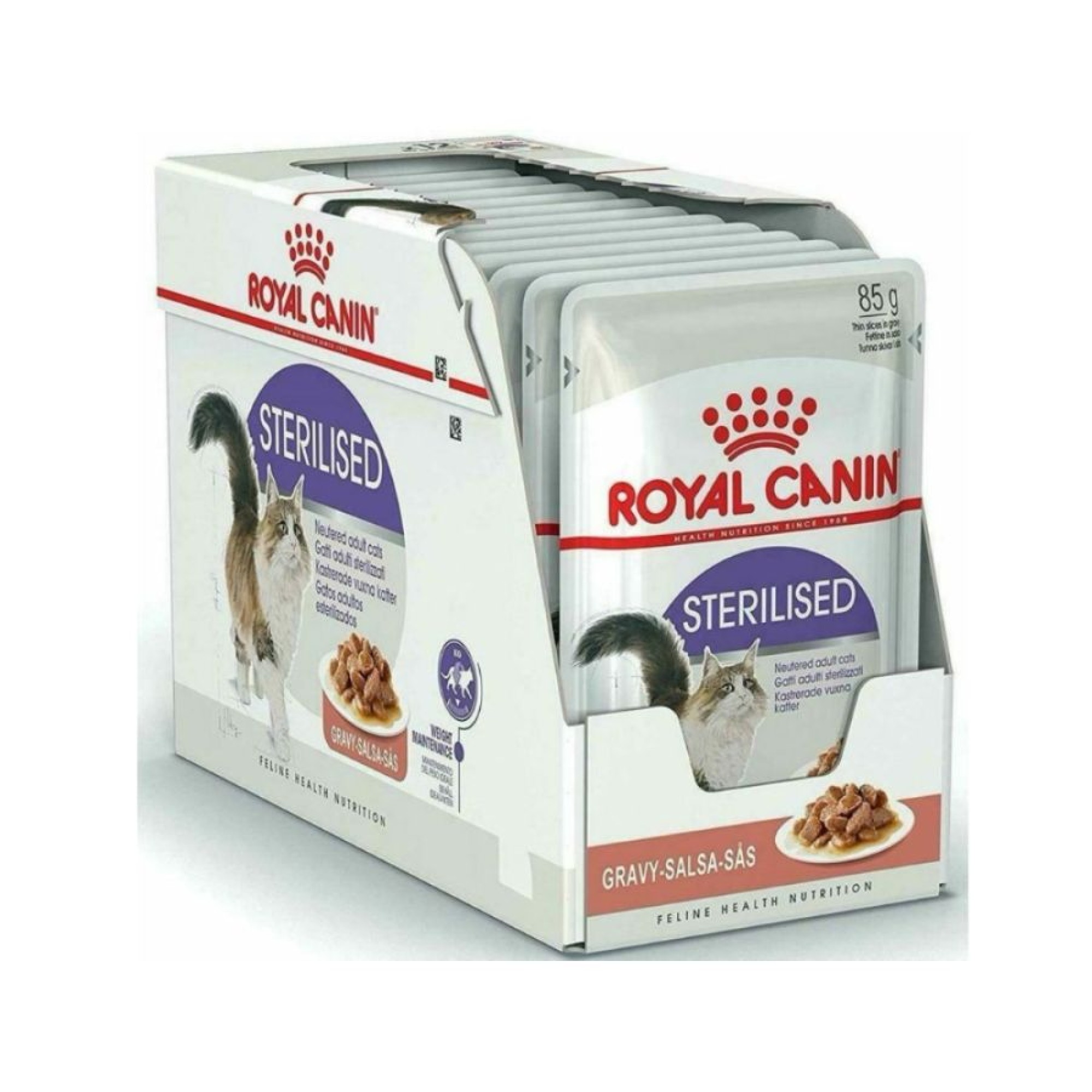 ROYAL CANIN ADULT CAT STERILISED THIN SLICES IN GRAVY POUCH 12x85gr