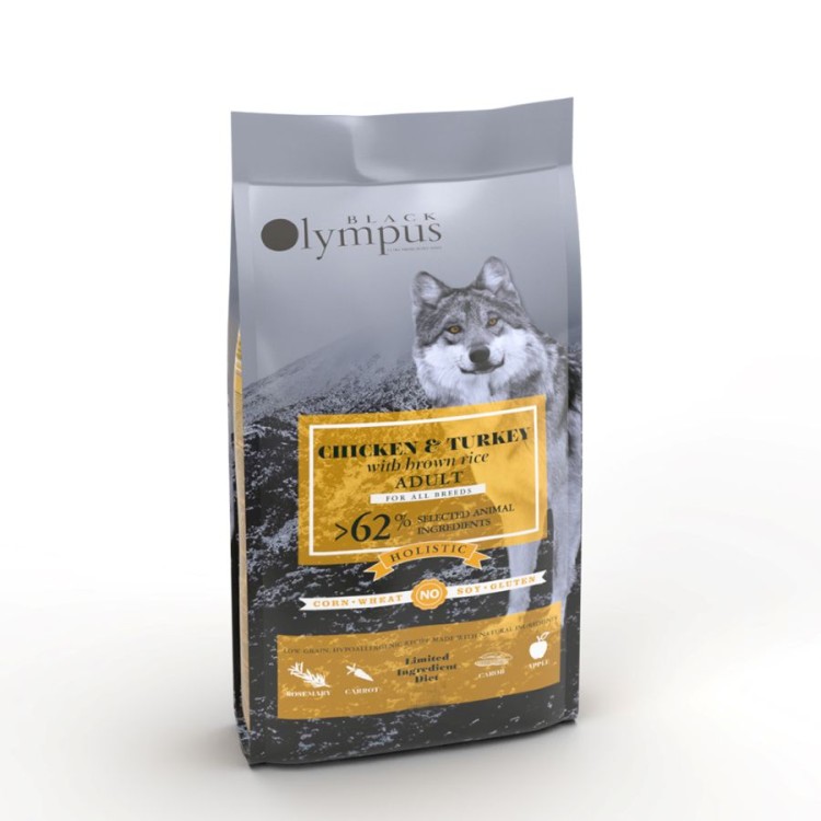 BLACK OLYMPUS LOW GRAIN ADULT MEDIUM DOG ΚΟΤΟΠΟΥΛΟ ΓΑΛΟΠΟΥΛΑ ΚΑΙ ΚΑΣΤΑΝΟ ΡΥΖΙ 2kg