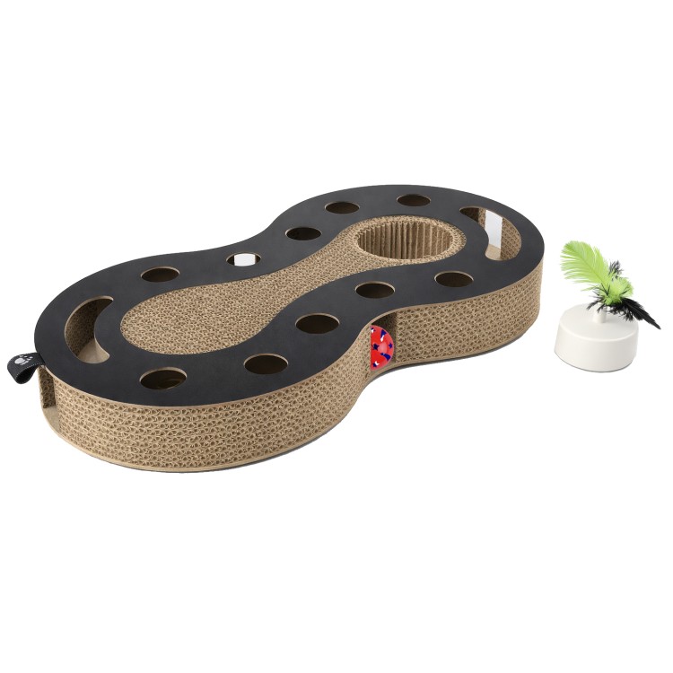 PET CAMELOT CAT SCRATCHER GREY WAVES 55x28.5x6cm