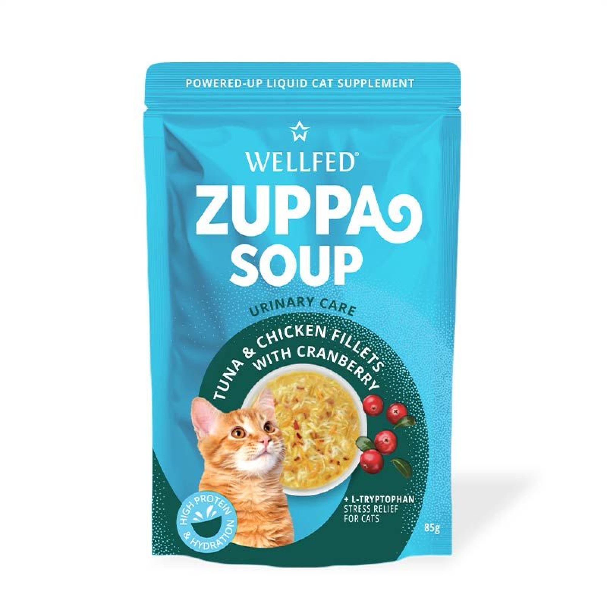 WELLFED ZUPPA SOUP ADULT CAT WET FOOD ΤΟΝΟΣ ΚΟΤΟΠΟΥΛΟ ΚΑΙ CRANBERRY 85gr