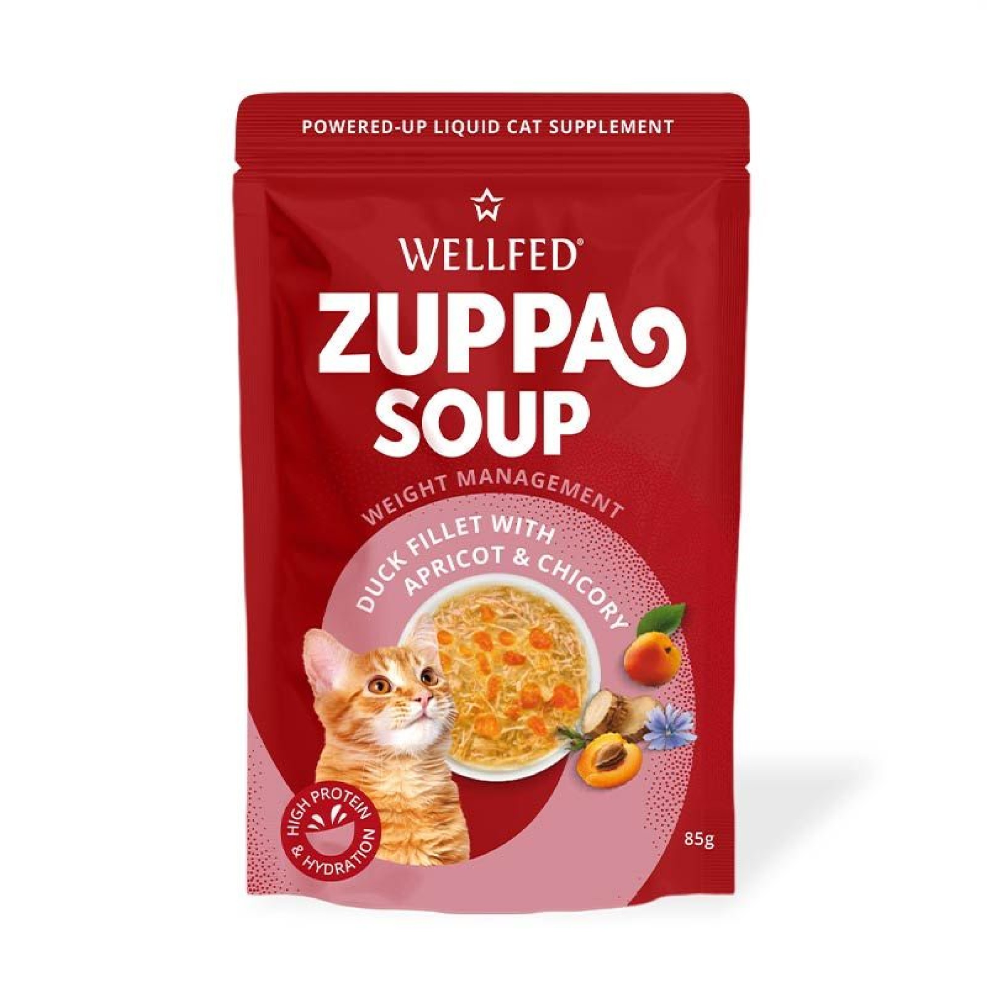 WELLFED ZUPPA SOUP ADULT CAT WET FOOD ΠΑΠΙΑ ΒΕΡΙΚΟΚΟ ΚΑΙ ΡΑΔΙΚΙ 85gr