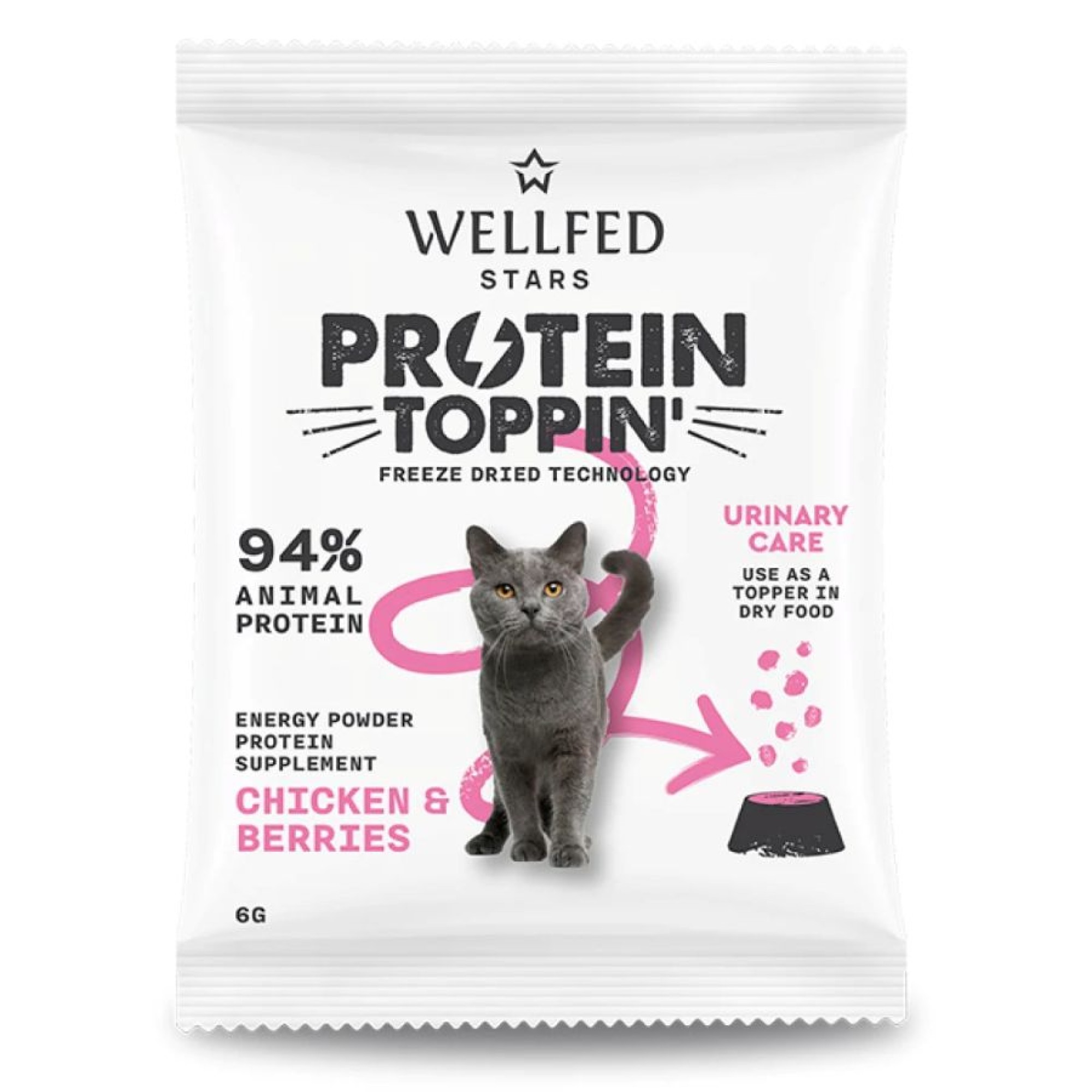 WELLFED FREEZE DRIED PROTEIN TOPPIN URINARY CARE ΣΥΜΠΛΗΡΩΜΑ ΔΙΑΤΡΟΦΗΣ ΓΑΤΑΣ ΚΟΤΟΠΟΥΛΟ ΚΑΙ ΜΟΥΡΑ 6gr