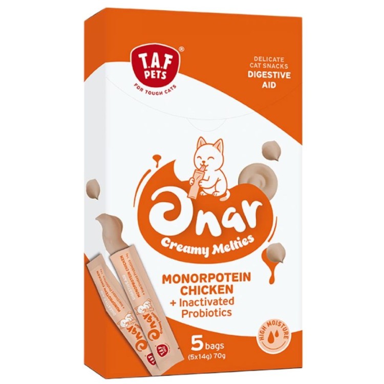 TAF PETS ONAR DIGESTIVE AID CAT CREAMY FOOD ΚΟΤΟΠΟΥΛΟ ΚΑΙ ΠΡΟΒΙΟΤΙΚΑ 5pcs x 14gr TAF PETS ONAR DIGESTIVE AID CAT CREAMY FOOD ΚΟΤΟΠΟΥΛΟ ΚΑΙ ΠΡΟΒΙΟΤΙΚΑ 5pcs x 14gr