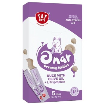 TAF PETS ONAR ANTI STRESS AID CAT CREAMY FOOD ΜΕ ΠΑΠΙΑ ΕΛΑΙΟΛΑΔΟ KAI L-ΤΡΥΠΤΟΦΑΝΗ 5pcs x 14gr