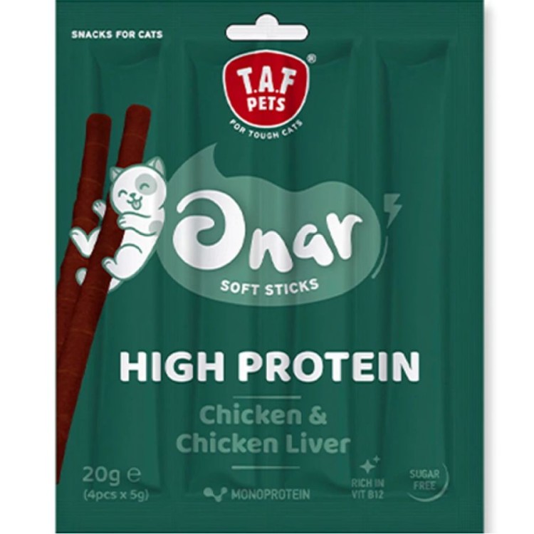 TAF PETS ONAR HIGH PROTEIN SOFT STICKS ME ΚΟΤΟΠΟΥΛΟ ΚΑΙ ΣΥΚΩΤΙ ΚΟΤΟΠΟΥΛΟΥ 4pcs x 5gr