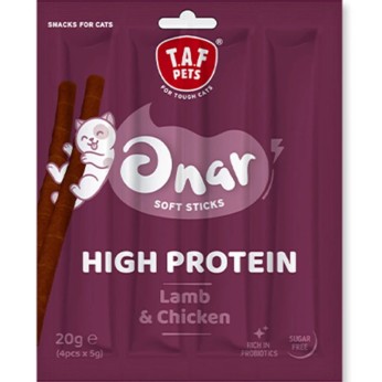 TAF PETS ONAR HIGH PROTEIN SOFT STICKS ME ΑΡΝΙ ΚΑΙ ΚΟΤΟΠΟΥΛΟ 4pcs x 5gr TAF PETS ONAR HIGH PROTEIN SOFT STICKS ME ΑΡΝΙ ΚΑΙ ΚΟΤΟΠΟΥΛΟ 4pcs x 5gr