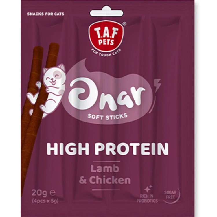 TAF PETS ONAR HIGH PROTEIN SOFT STICKS ME ΑΡΝΙ ΚΑΙ ΚΟΤΟΠΟΥΛΟ 4pcs x 5gr