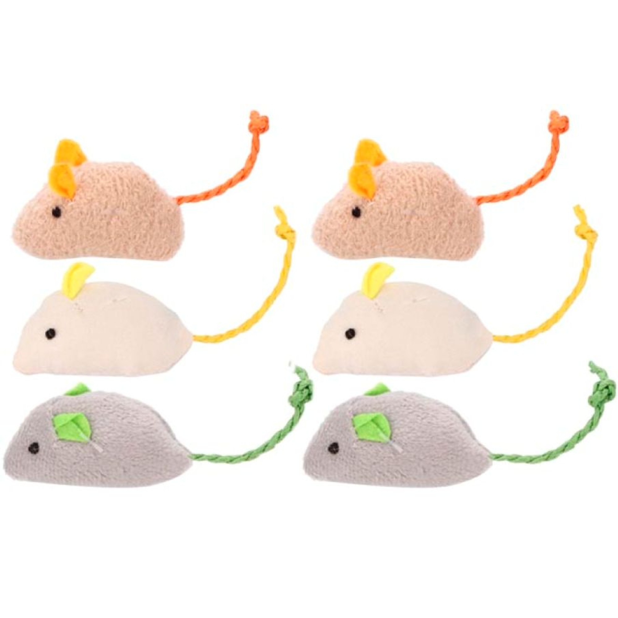 VALUE IMPORTS ΠΑΙΧΝΙΔΙ ΓΑΤΑΣ CLOTH MOUSE ΜΠΕΖ ΚΑΙ ΓΚΡΙ 6pcs