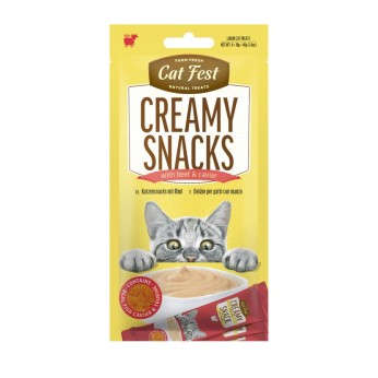 CAT FEST CREAMY SNACKS ADULT CAT WET FOOD ΜΕ ΒΟΔΙΝΟ ΚΑΙ ΧΑΒΙΑΡΙ 4pcs CAT FEST CREAMY SNACKS ADULT CAT WET FOOD ΜΕ ΒΟΔΙΝΟ ΚΑΙ ΧΑΒΙΑΡΙ 4pcs