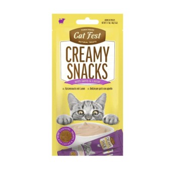 CAT FEST CREAMY SNACKS ADULT CAT ΜΕ ΑΡΝΙ ΚΑΙ ΧΑΒΙΑΡΙ 4pcs 40gr CAT FEST CREAMY SNACKS ADULT CAT ΜΕ ΑΡΝΙ ΚΑΙ ΧΑΒΙΑΡΙ 4pcs 40gr