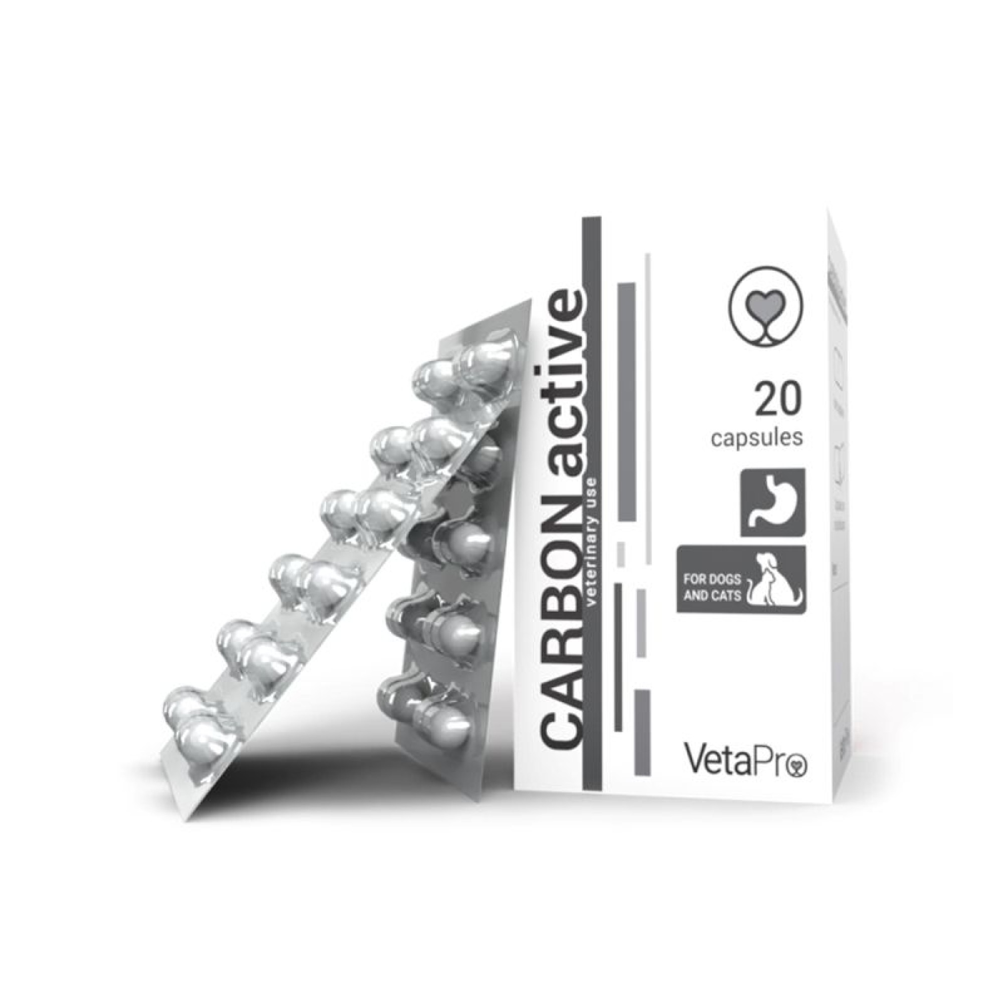 VETA PRO CARBON ACTIVE ΣΥΜΠΛΗΡΩΜΑ ΔΙΑΤΡΟΦΗΣ YΠΟΣΤΗΡΙΞΗ ΓΑΣΤΡΕΝΤΕΡΙΚΟΥ ΣΚΥΛΟΥ ΚΑΙ ΓΑΤΑΣ 20 KAΨΟΥΛΕΣ