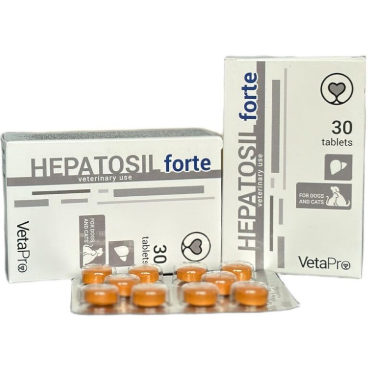 VETA PRO HEPATOSIL FORTE ΣΥΜΠΛΗΡΩΜΑ ΔΙΑΤΡΟΦΗΣ ΥΠΟΣΤΗΡΙΞΗΣ ΗΠΑΤΙΚΗΣ ΛΕΙΤΟΥΡΓΙΑΣ ΣΚΥΛΟΥ ΚΑΙ ΓΑΤAΣ 30 ΔΙΣΚΙΑ